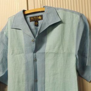 MEN'S SMALL, CASUAL LINEN BUTTON DOWN SHIRT